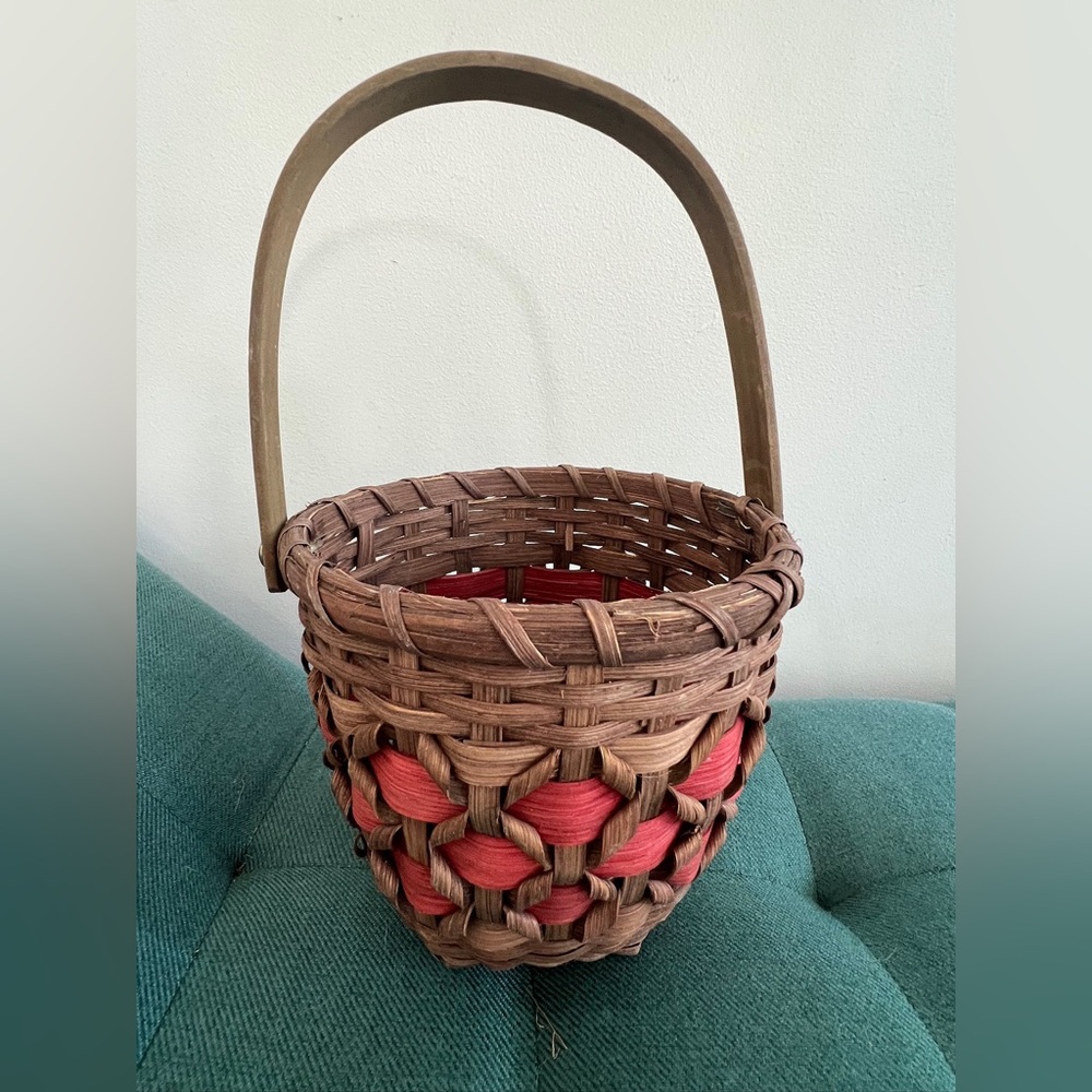 Vintage woven wooden basket